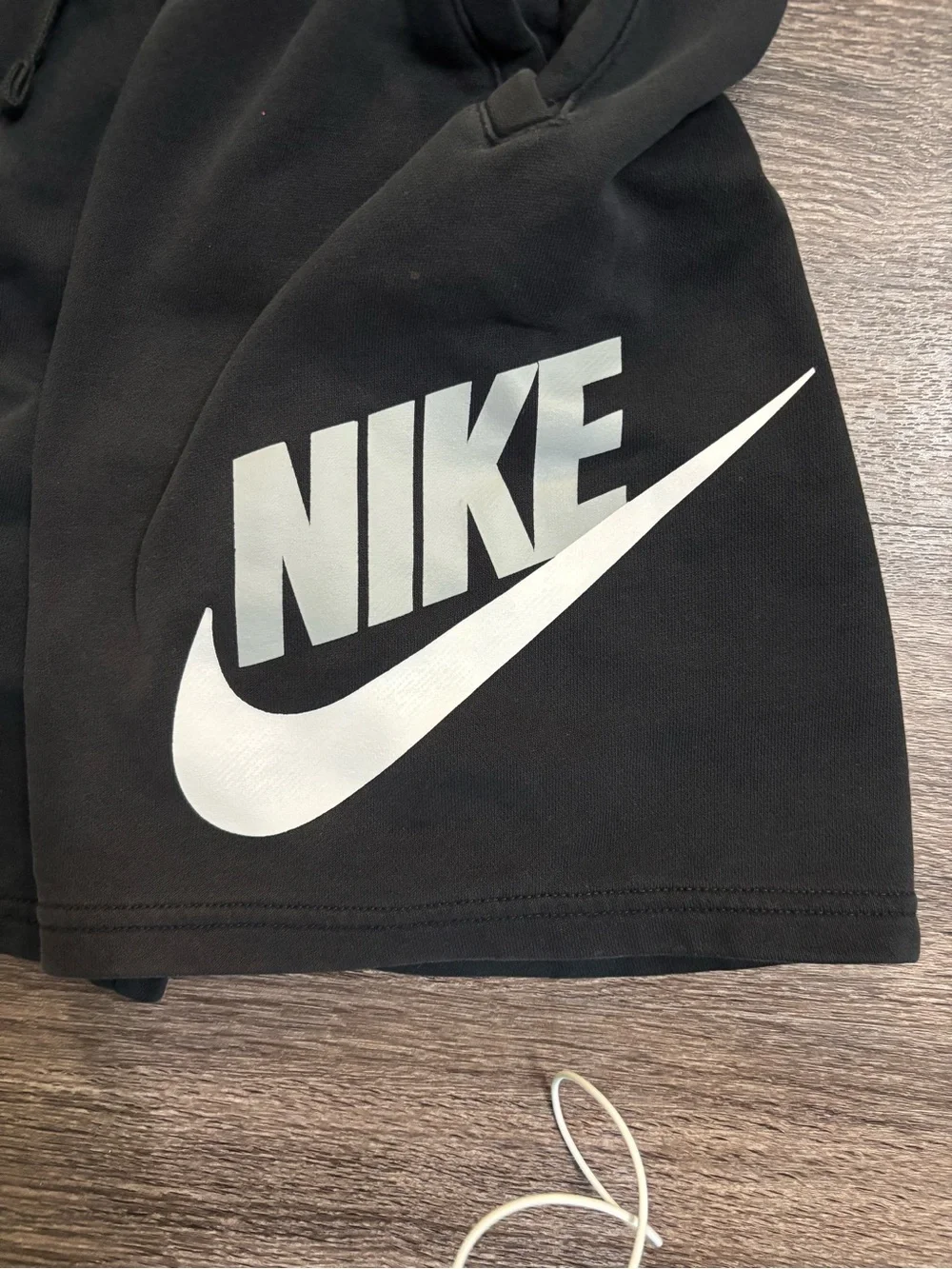 Nike Boy’s Black Fleece Shorts with White Logo
